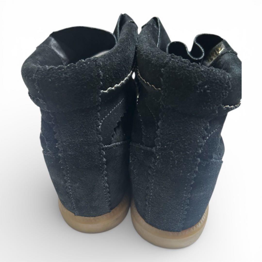 【ISABEL MARANT】黒スエードウェッジヒールスニーカー【美品】24cm
