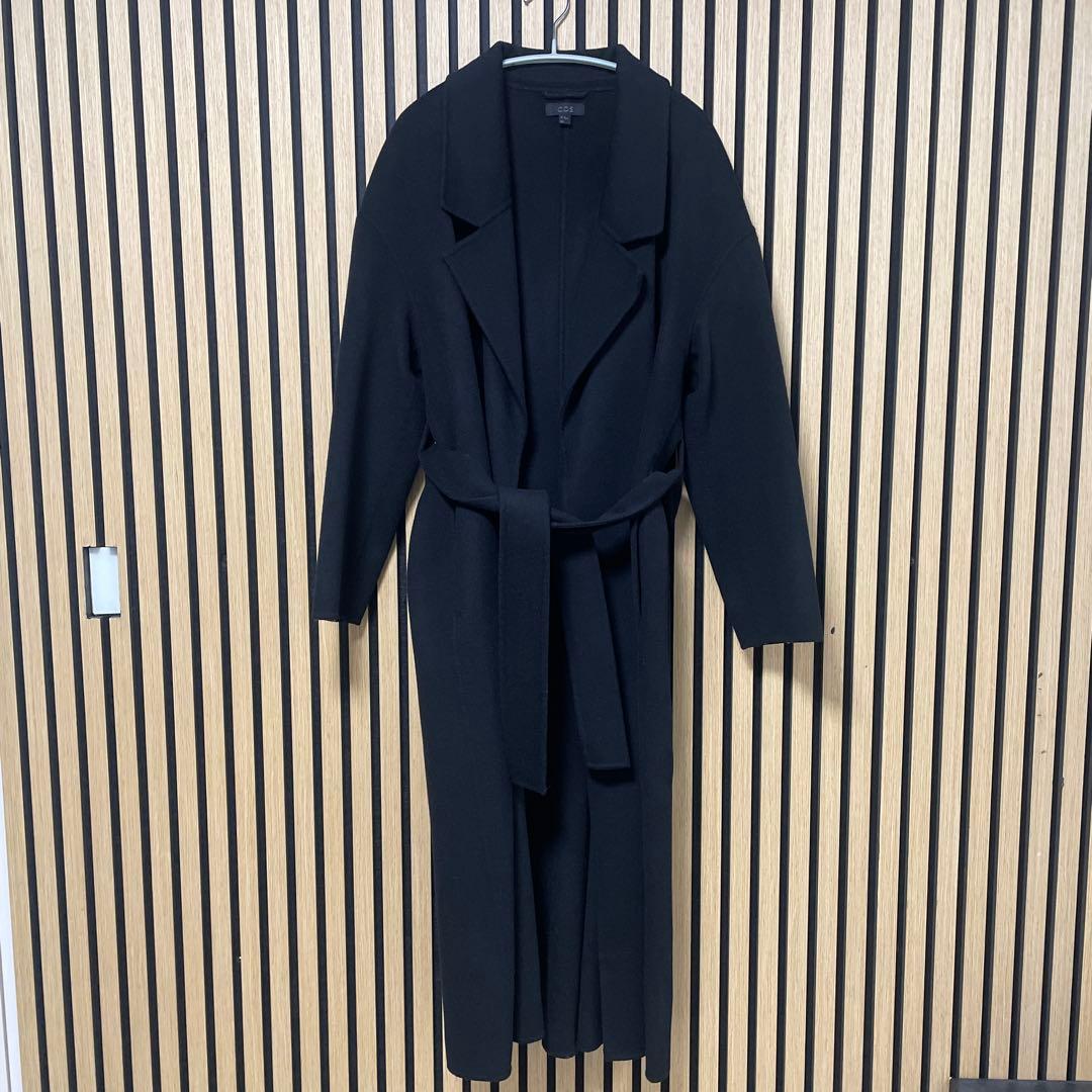 COS ブラック ロングコート XS ベルト付き
