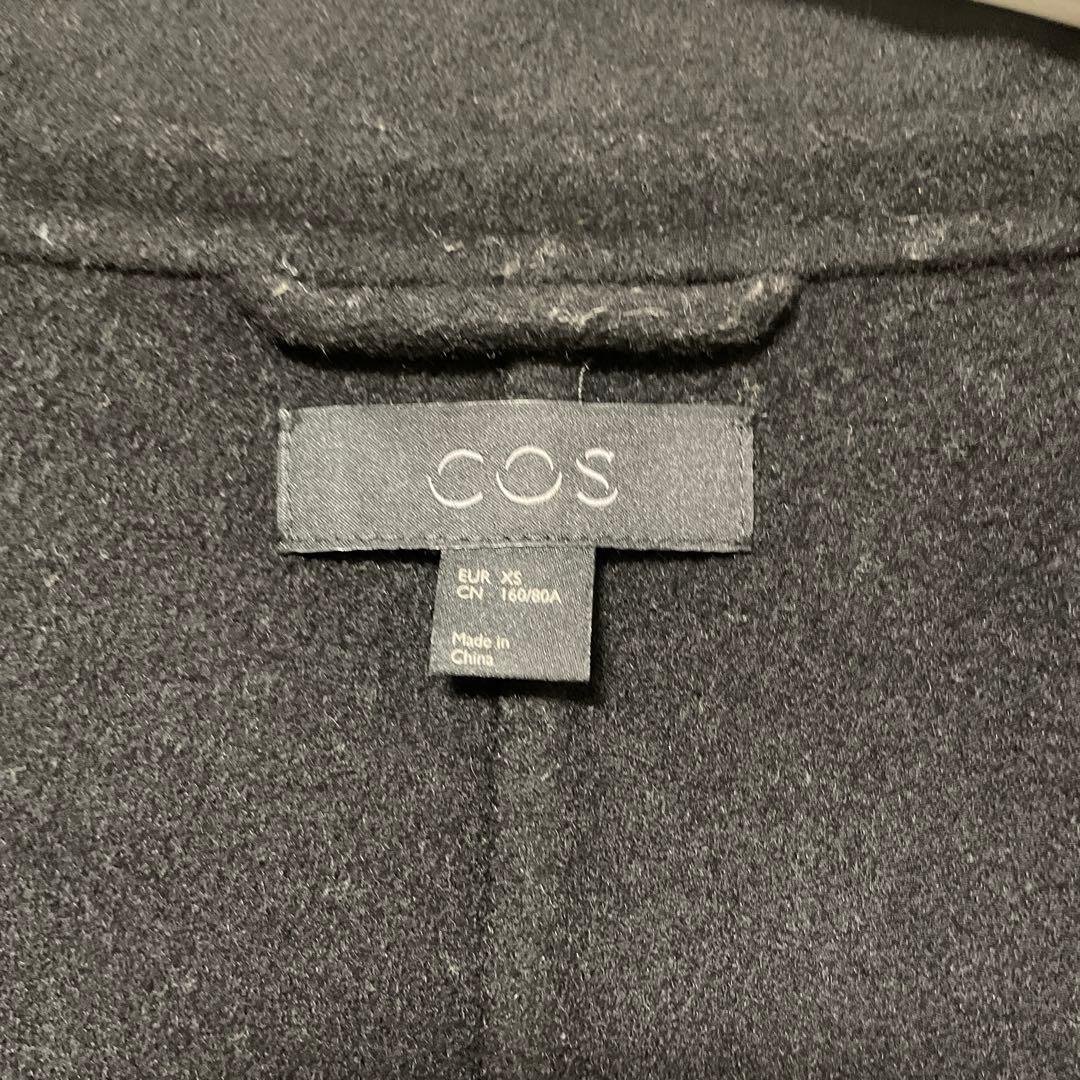 COS ブラック ロングコート XS ベルト付き