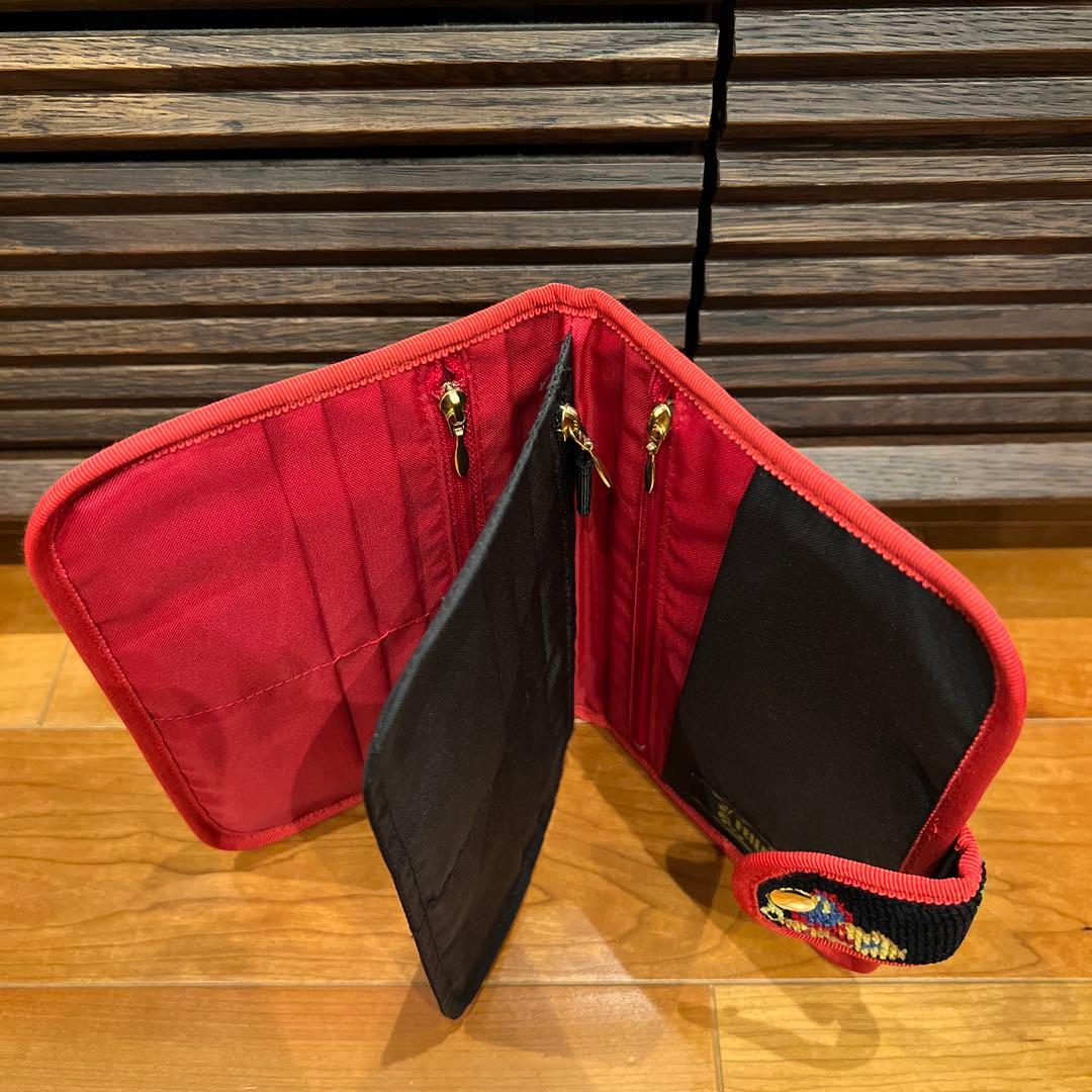 フェイラー ハイジ　母子手帳ケース　マルチケース　黒×赤