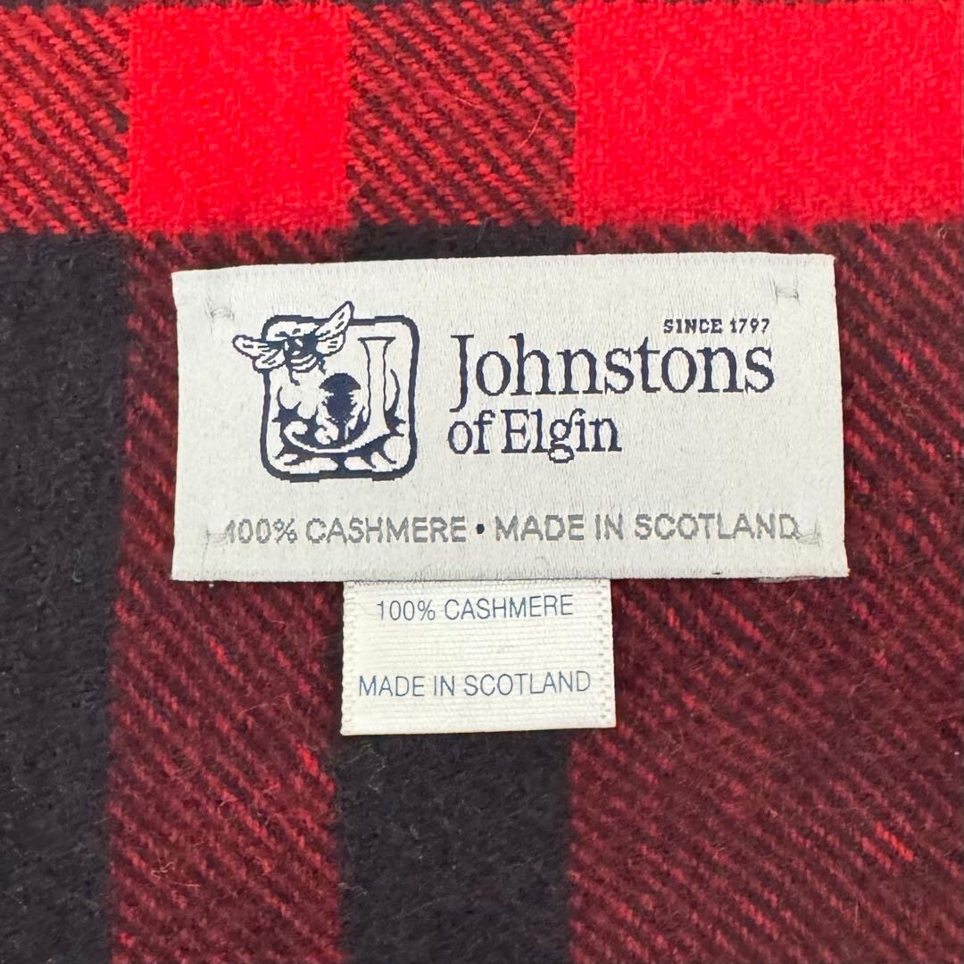 Johnstons【ジョンストンズ】 正規品 カシミア大判ストール 赤系チェック
