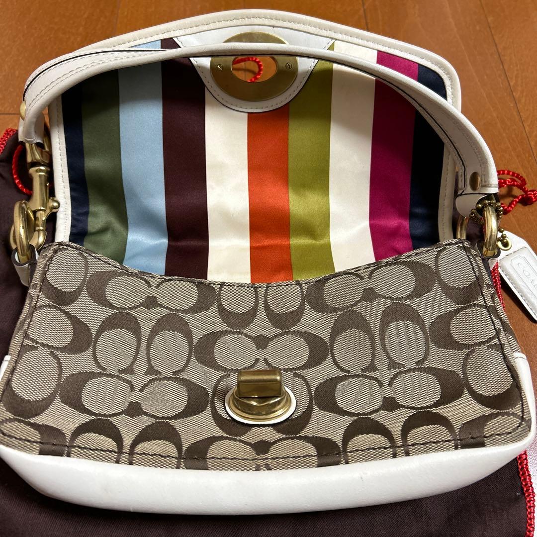 COACH ショルダーバッグ ブラウン/ホワイト