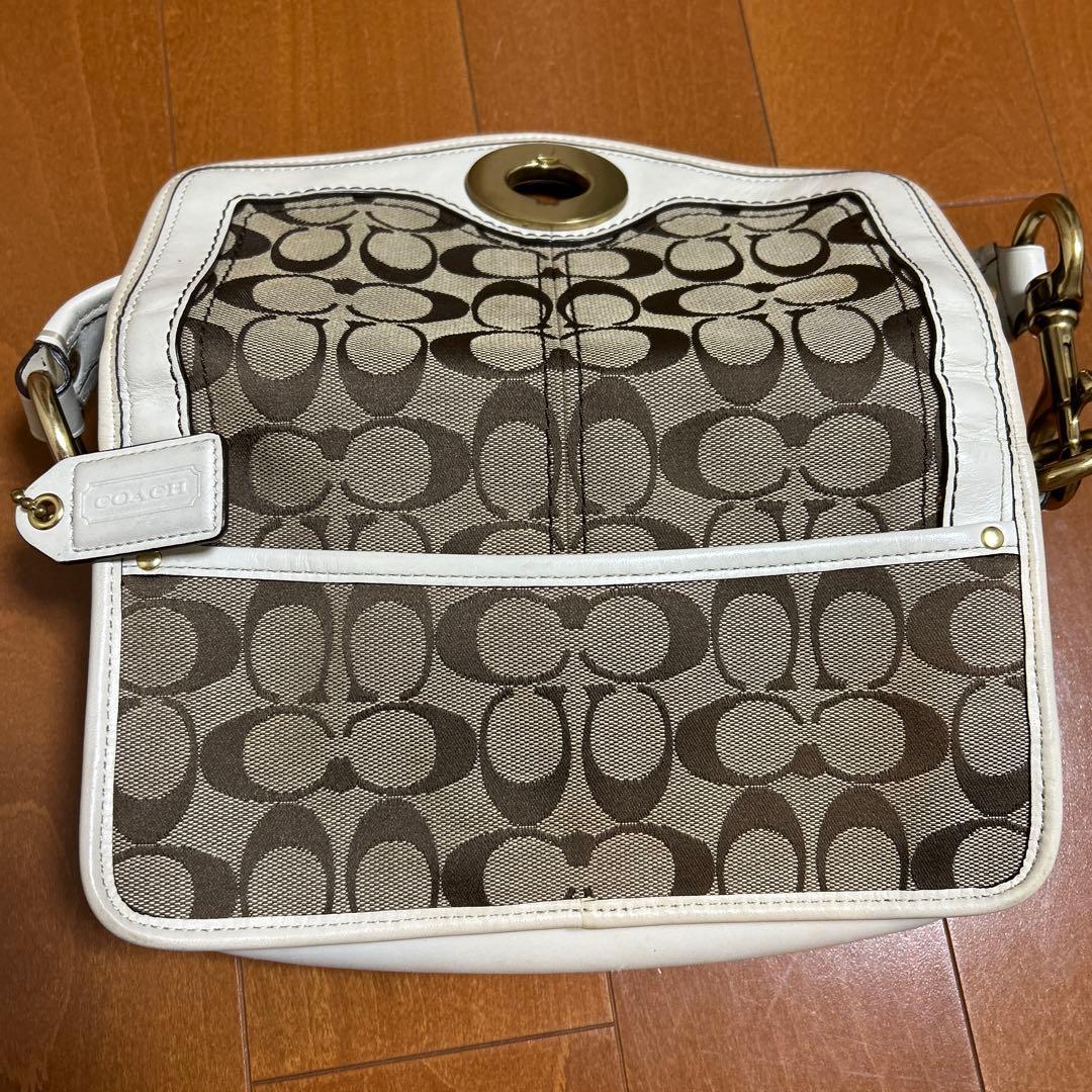 COACH ショルダーバッグ ブラウン/ホワイト