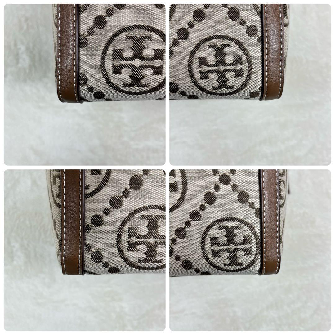 【未使用級】トリーバーチ Tモノグラム ジャカード　バレルバッグ 2way