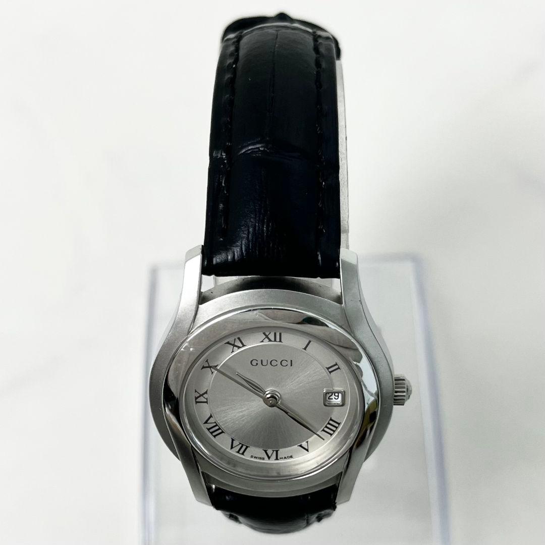 【稼働】 GUCCI 5500L デイト ラウンドフェイス アナログ 腕時計