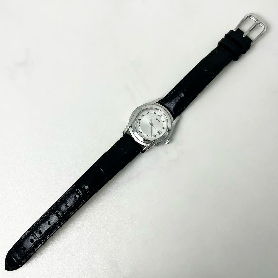 【稼働】 GUCCI 5500L デイト ラウンドフェイス アナログ 腕時計