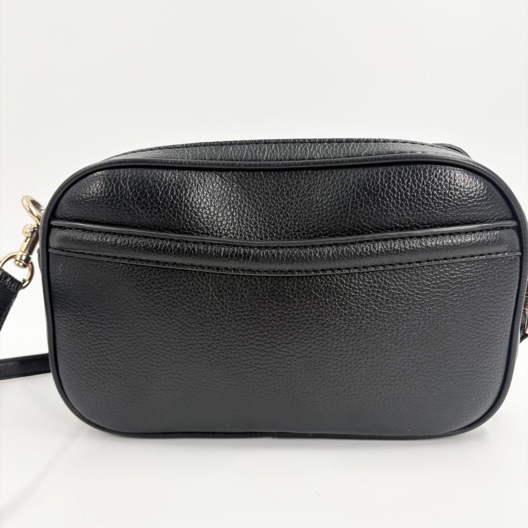 美品　コーチ ショルダーバッグ カメラバッグ ダブルジップ 黒レザー 921