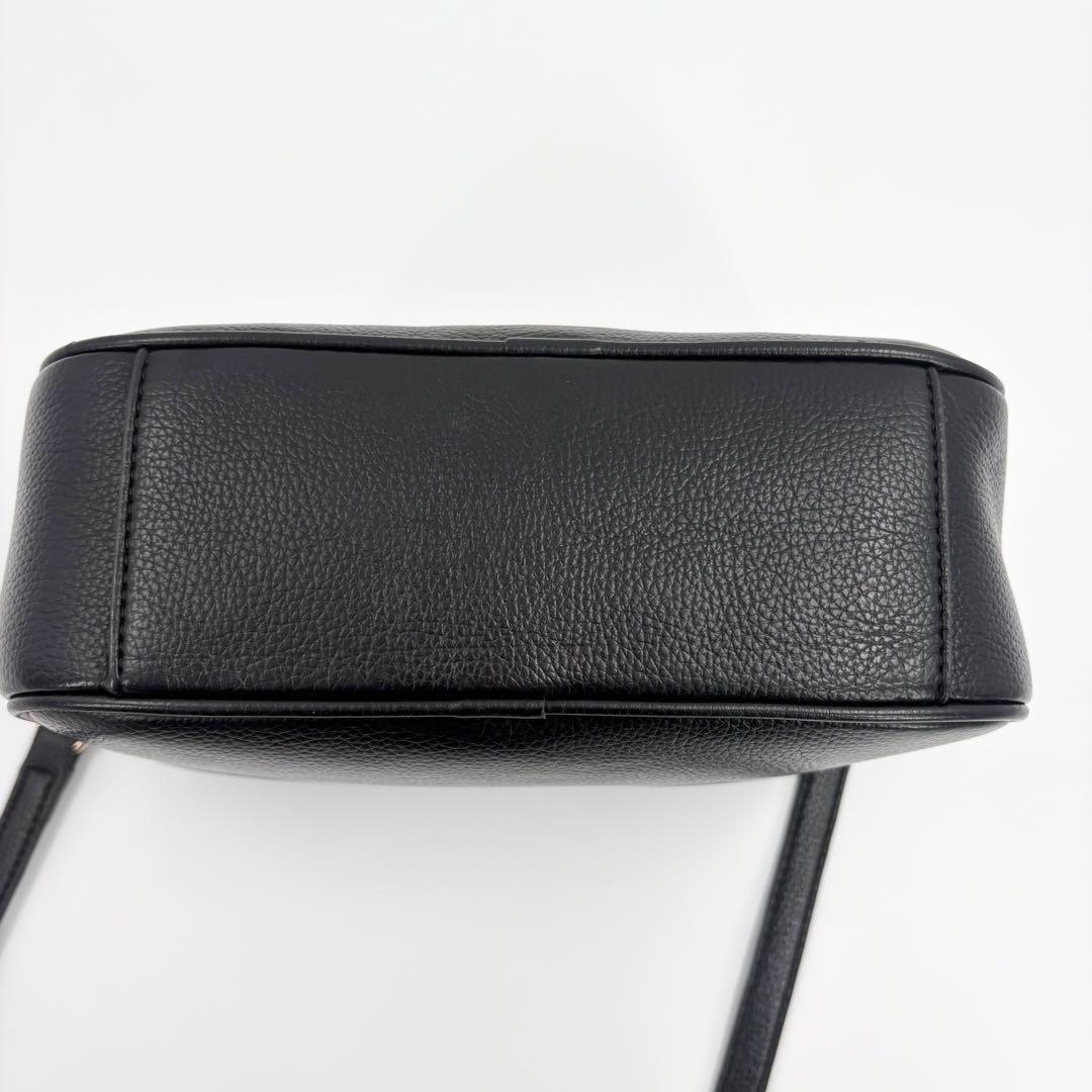 美品　コーチ ショルダーバッグ カメラバッグ ダブルジップ 黒レザー 921