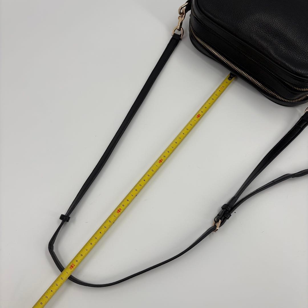 美品　コーチ ショルダーバッグ カメラバッグ ダブルジップ 黒レザー 921