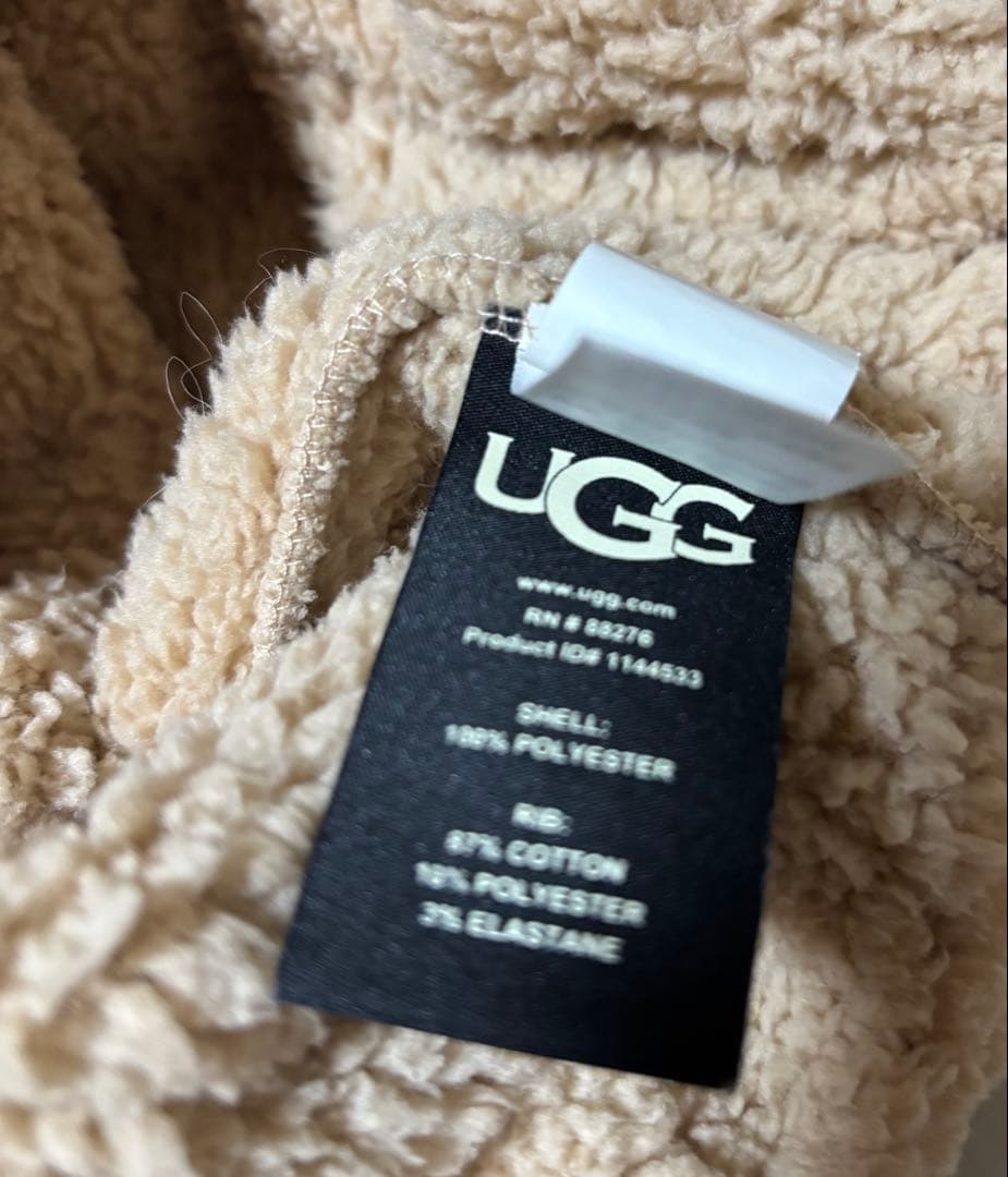 UGG フリース フード付きパーカー ベージュ