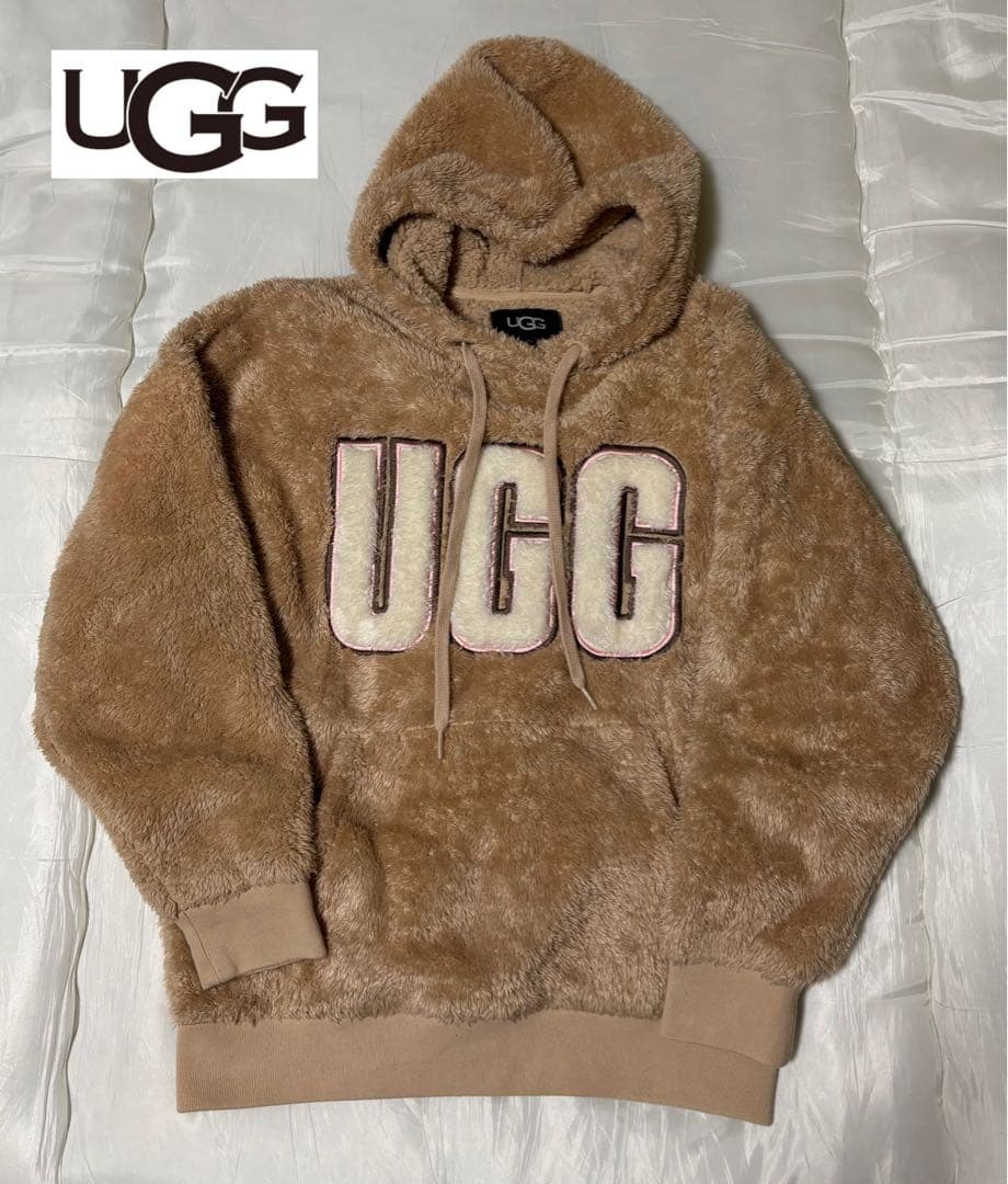UGG フリース フード付きパーカー ベージュ