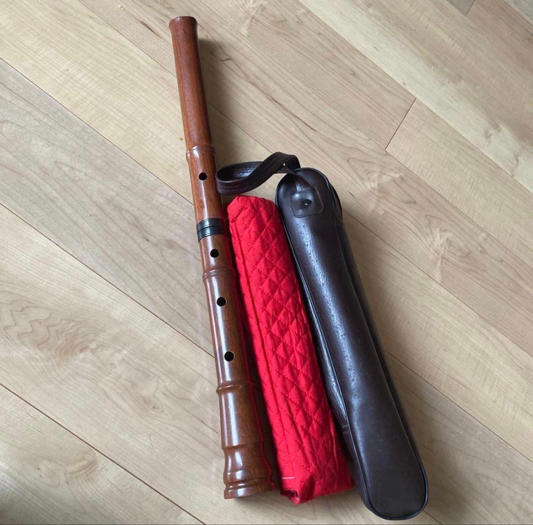 木製　尺八 ケース付き
