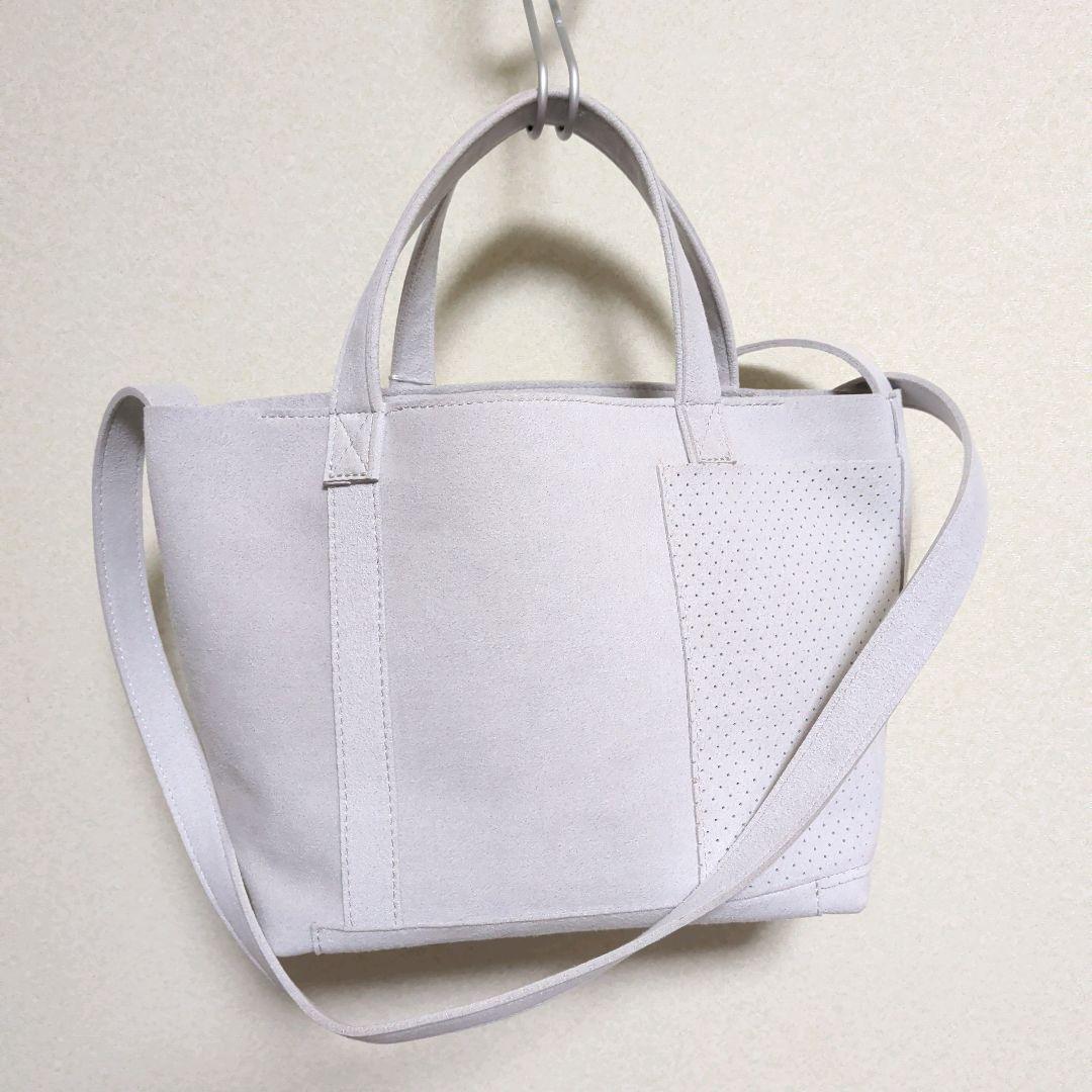 MNNGもののぐトートバッグ ウルトラスエード 洗える 軽量 斜めがけ 2way