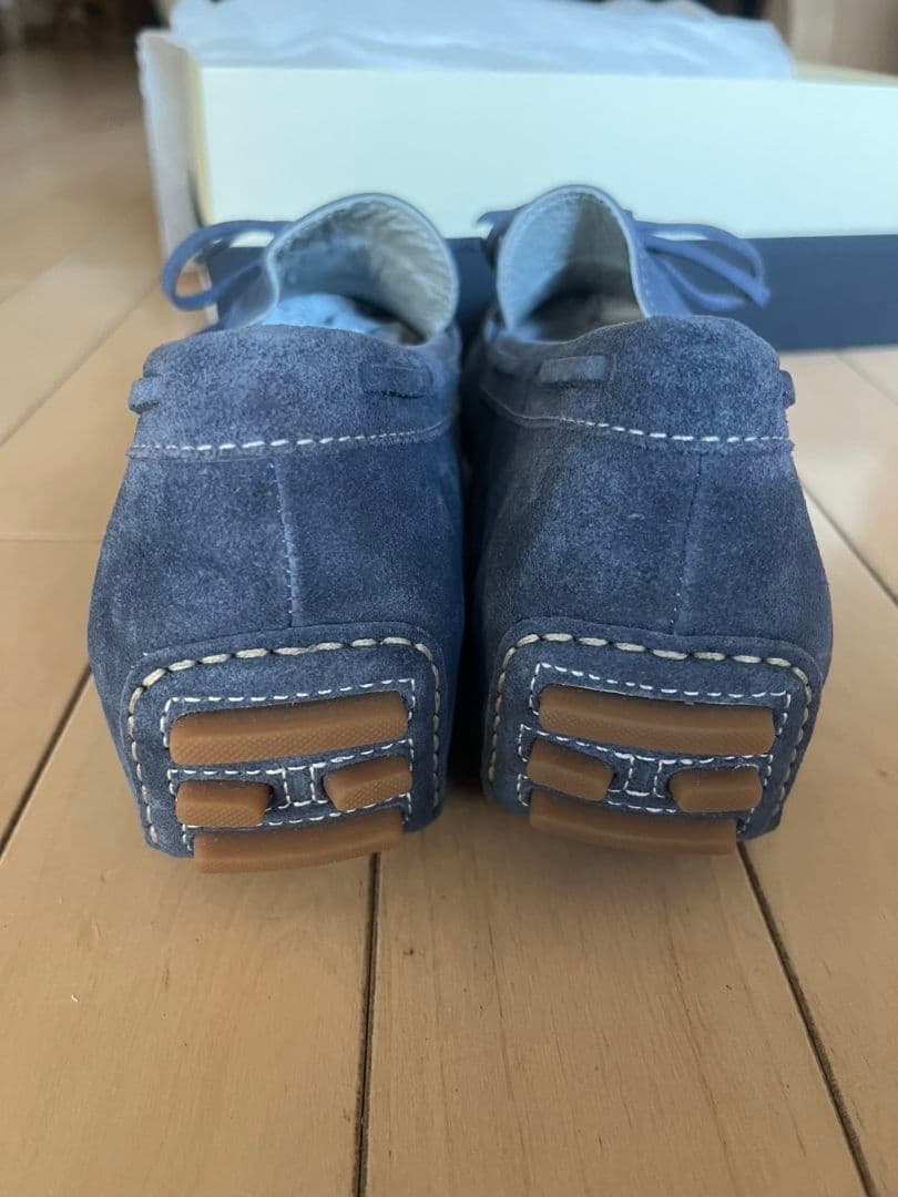 （新品）LARDINIスウェードメンズドライビングシューズ42インディゴブルー