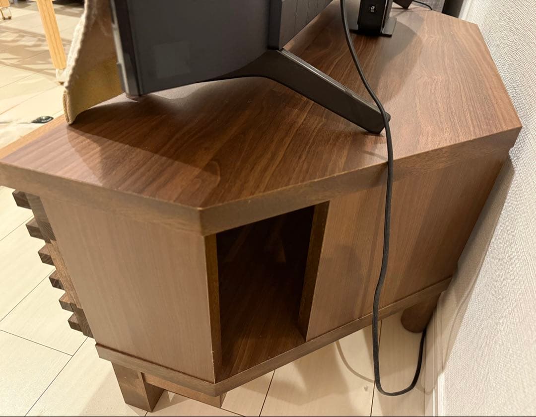 大川家具 テレビ台 テレビボード コーナー可能 幅100cm 北欧風 ブラウン