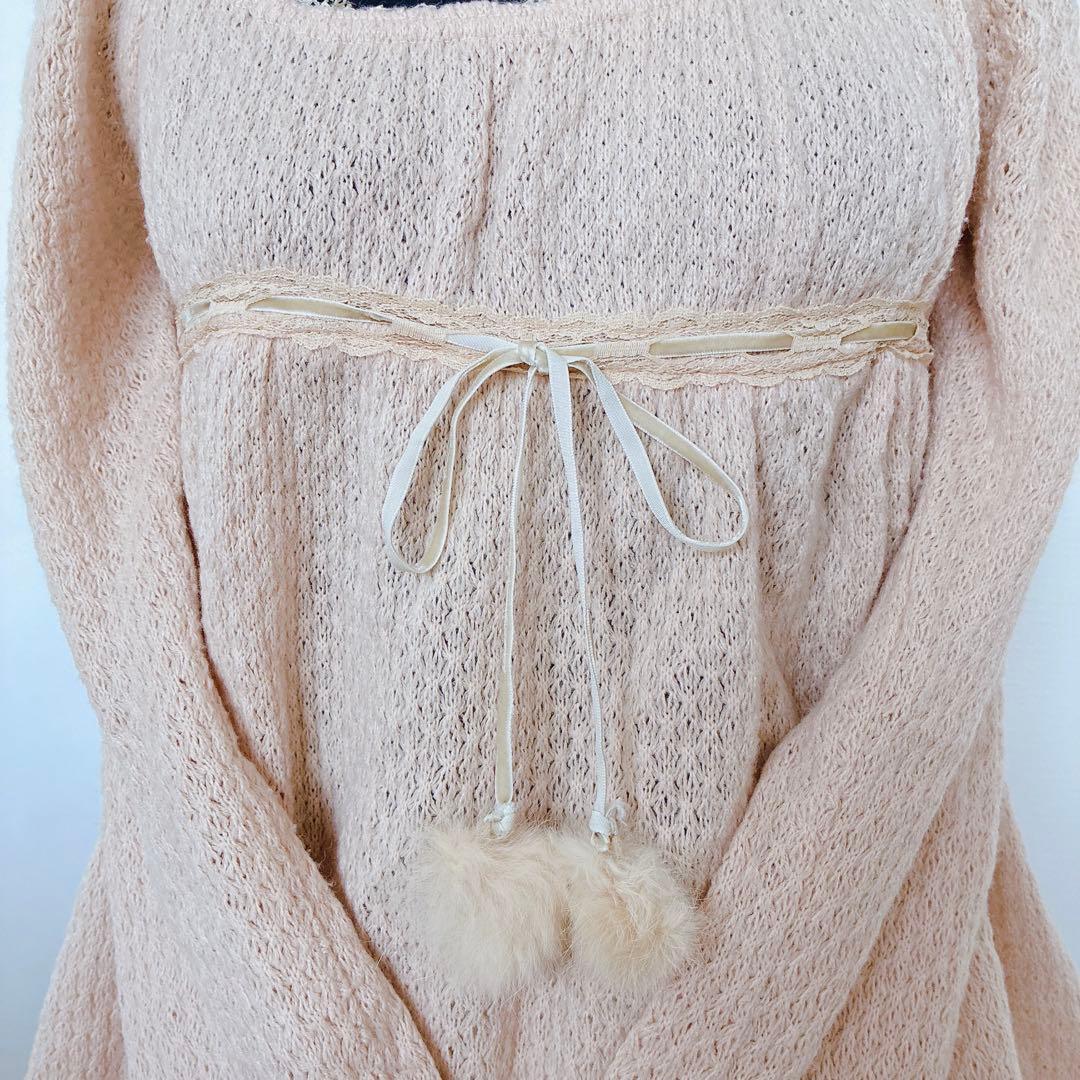 00s LIZLISA系 ラビットファー ぽんぽん チュニック 姫カジ 平成