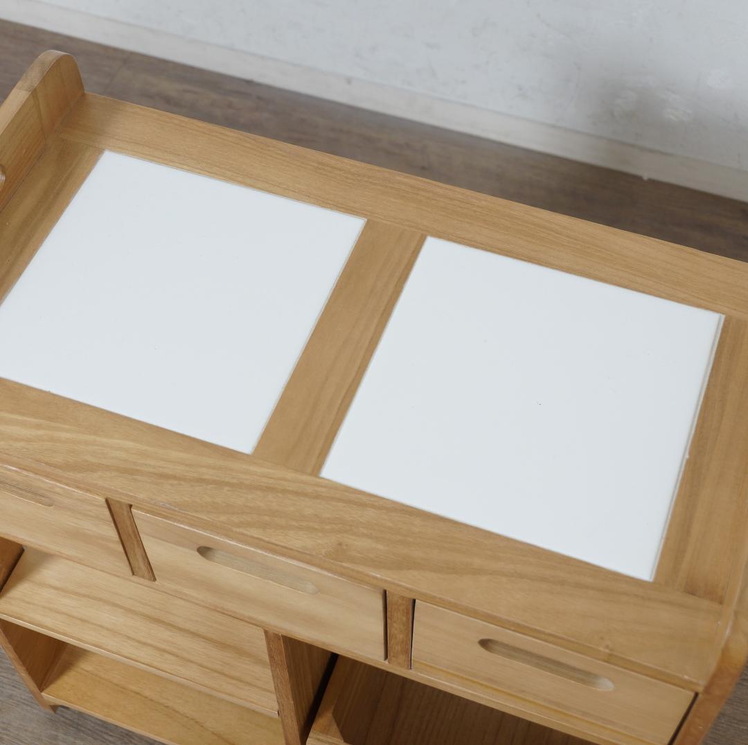 【新品・未使用】 桐製 マルチストッカー キッチンラック 収納　ワゴン