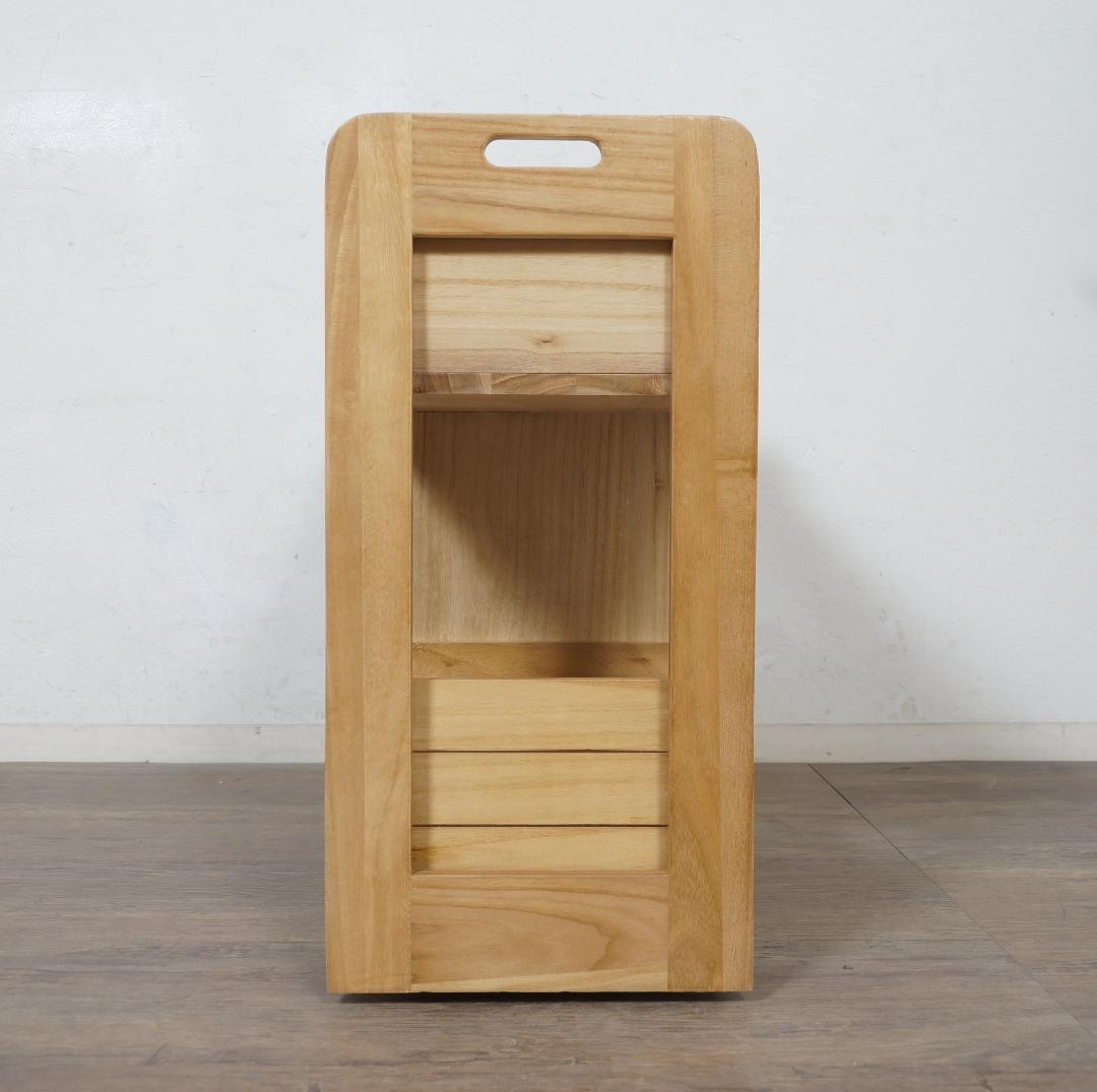 【新品・未使用】 桐製 マルチストッカー キッチンラック 収納　ワゴン