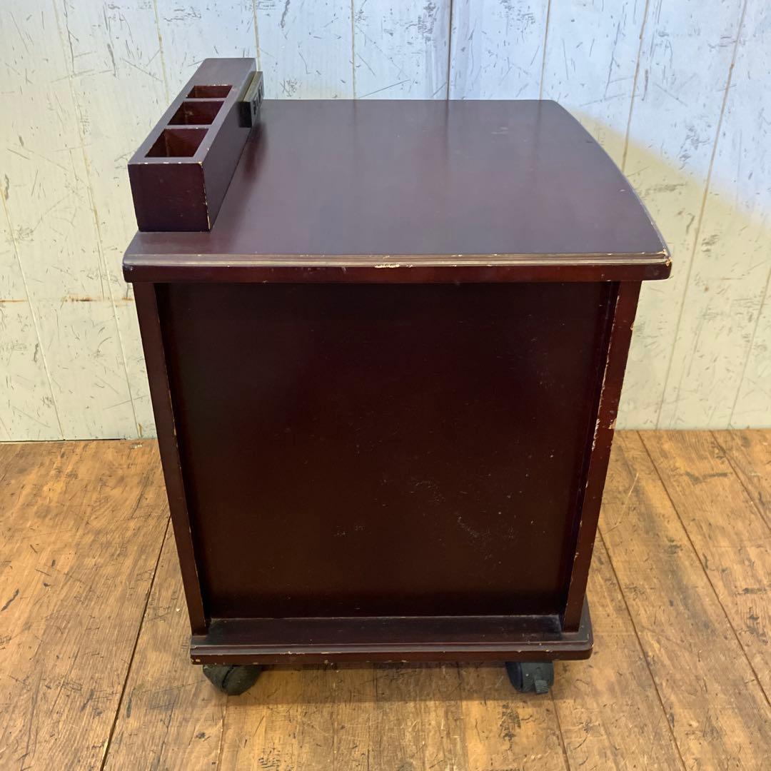 大竹産業 木製 コンセント付き ミニキャビネット サイドテーブル ワゴン