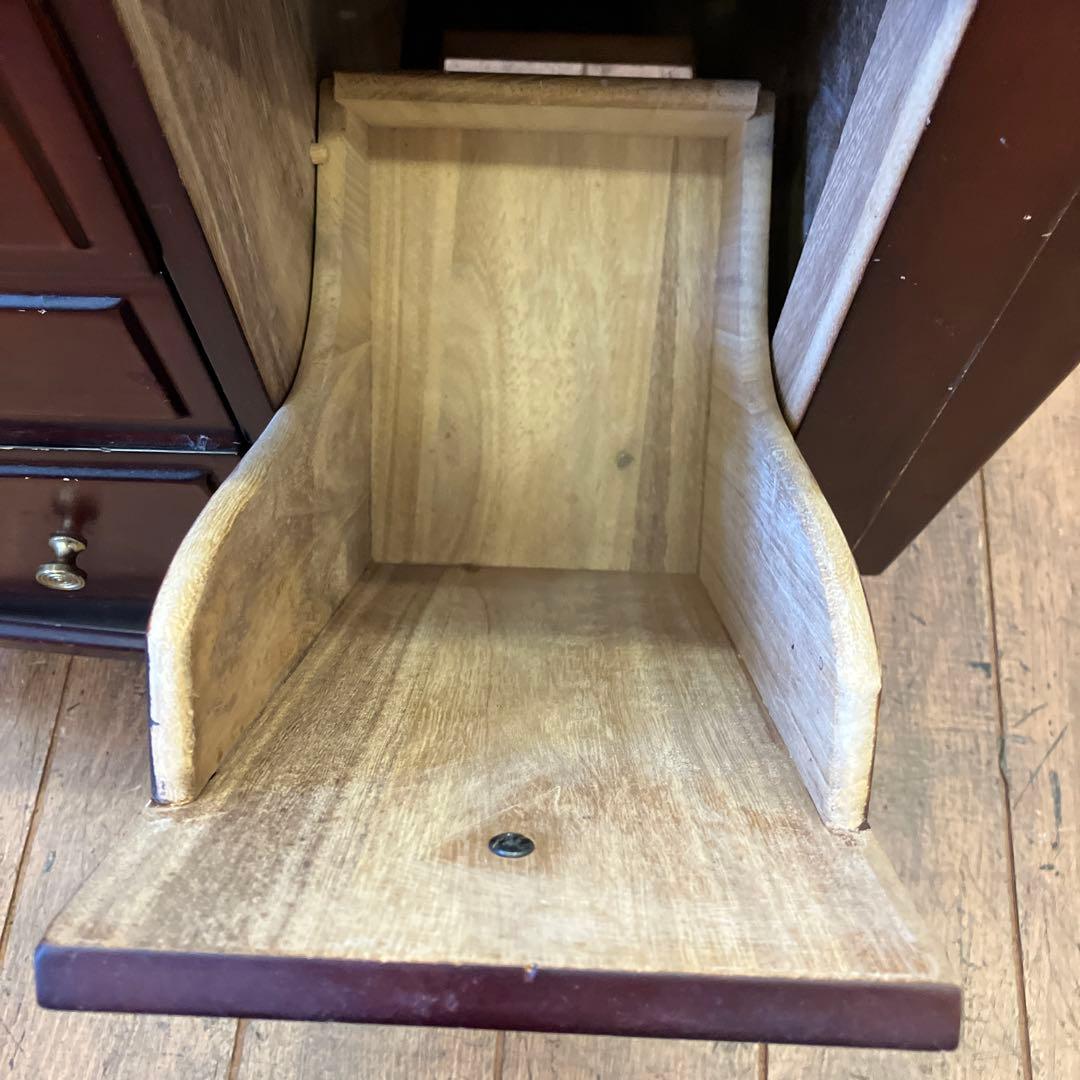 大竹産業 木製 コンセント付き ミニキャビネット サイドテーブル ワゴン