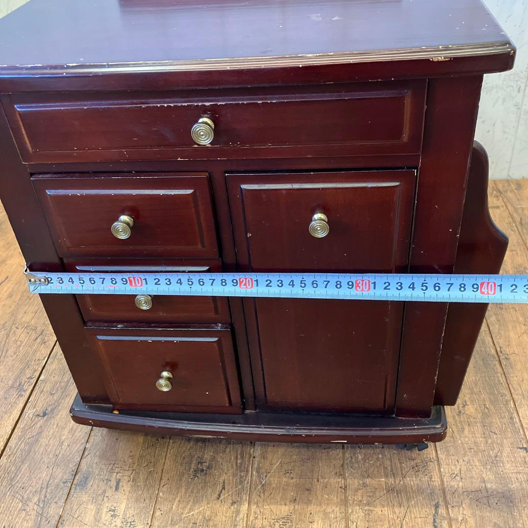 大竹産業 木製 コンセント付き ミニキャビネット サイドテーブル ワゴン