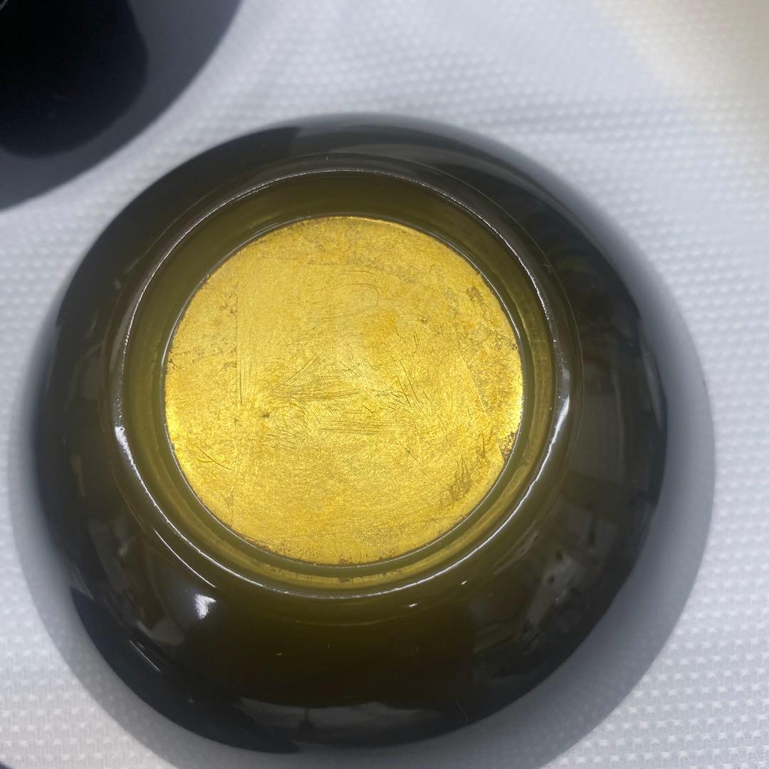 辻嘉一　特選和食器揃　純金箔貼漆器 蓋付き椀 5個セット 黒