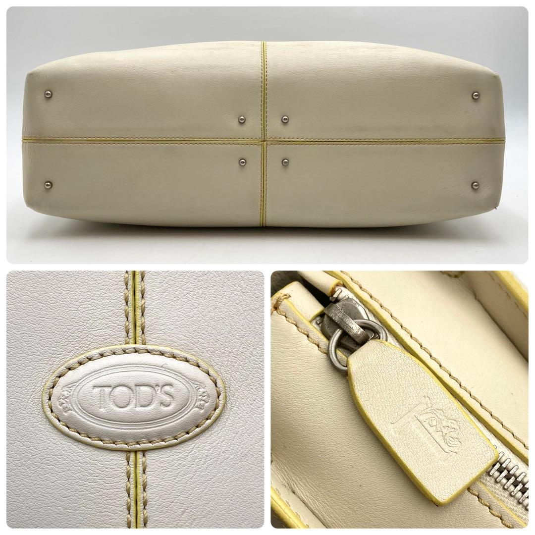 あや✨TOD'S Dバッグ 本革 2way アイボリー 大容量 高級感