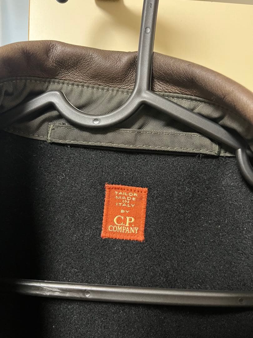c.p.company レザー切替ミリタリージャケット　カーキ　2000s