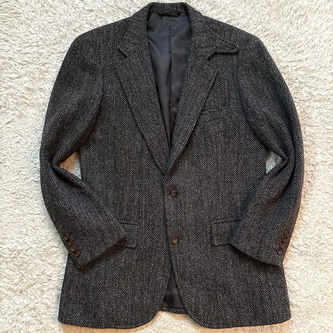 ★ヘリンボーン★ Harris Tweed テーラードジャケット 日本製 グレー