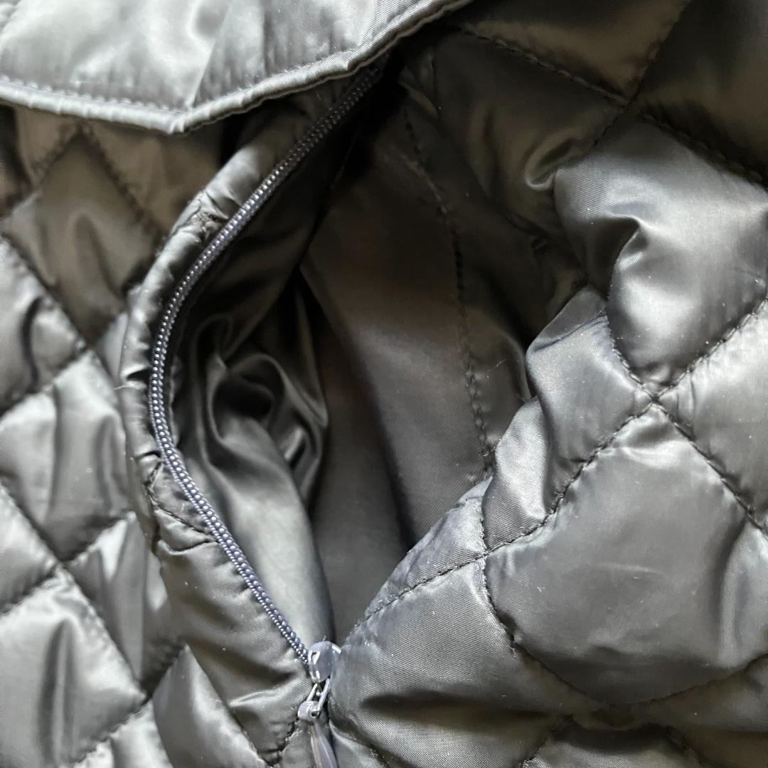 美品◎レリアンホワイトレーベル ダイヤキルト ロングコート 4L 黒 軽量