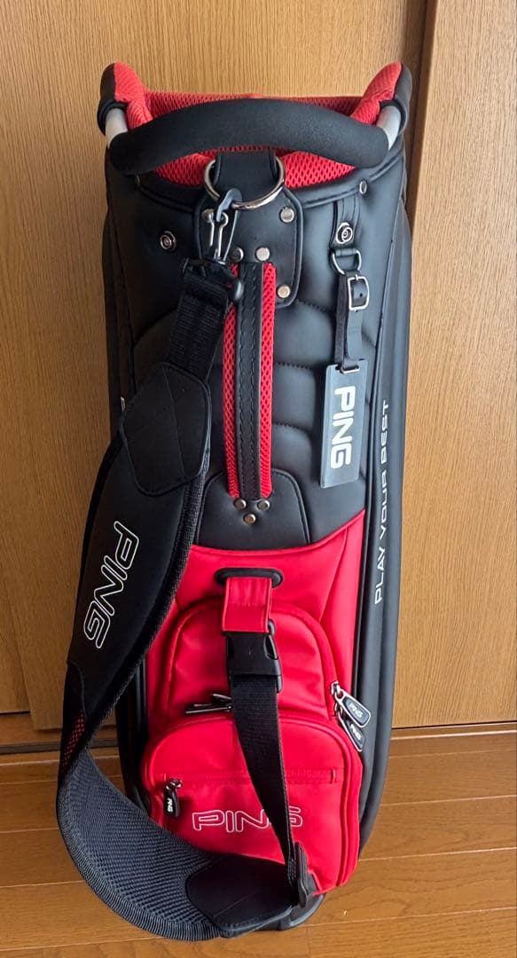 PING ゴルフキャディバッグ 黒/赤