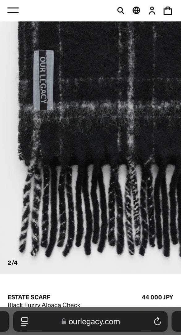 【モーガン 着用】OUR LEGACY 24AW マフラー 極美品