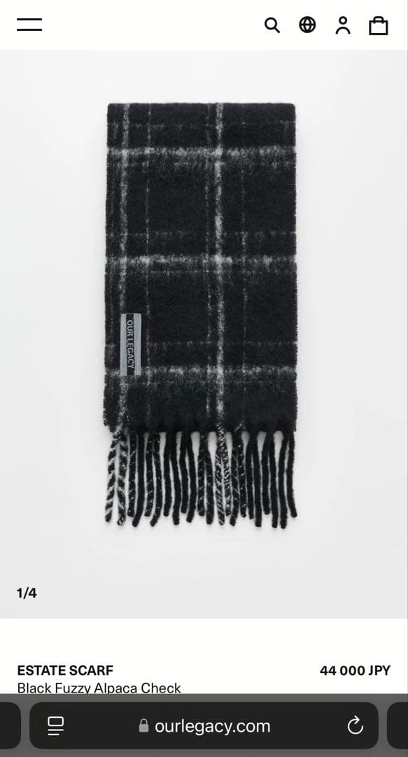 【モーガン 着用】OUR LEGACY 24AW マフラー 極美品