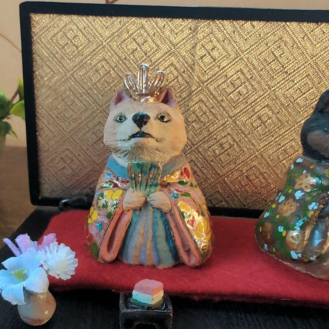 柴犬の雛人形2 陶器製 伝統的スタイル