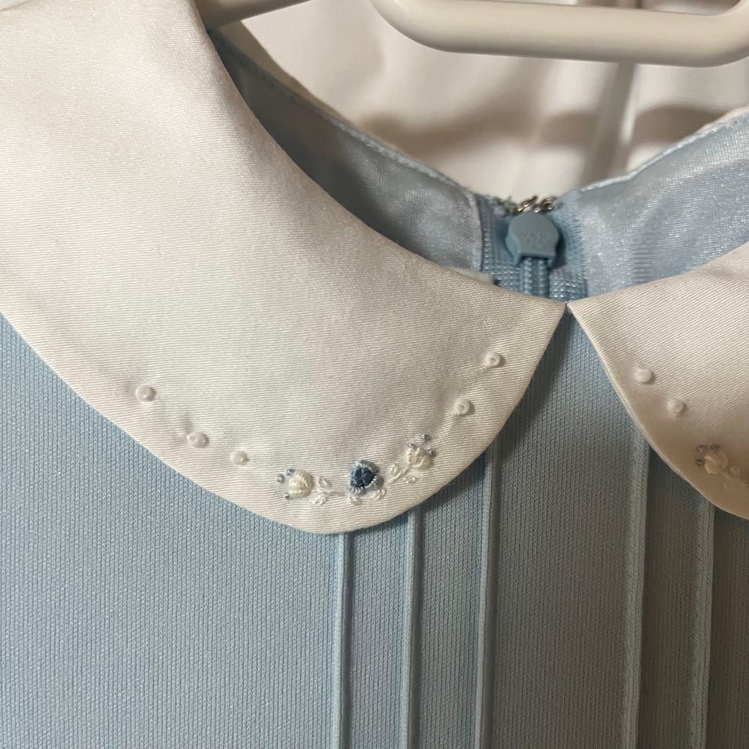 いいね❤️familiar 水色 半袖 ワンピース 130cm