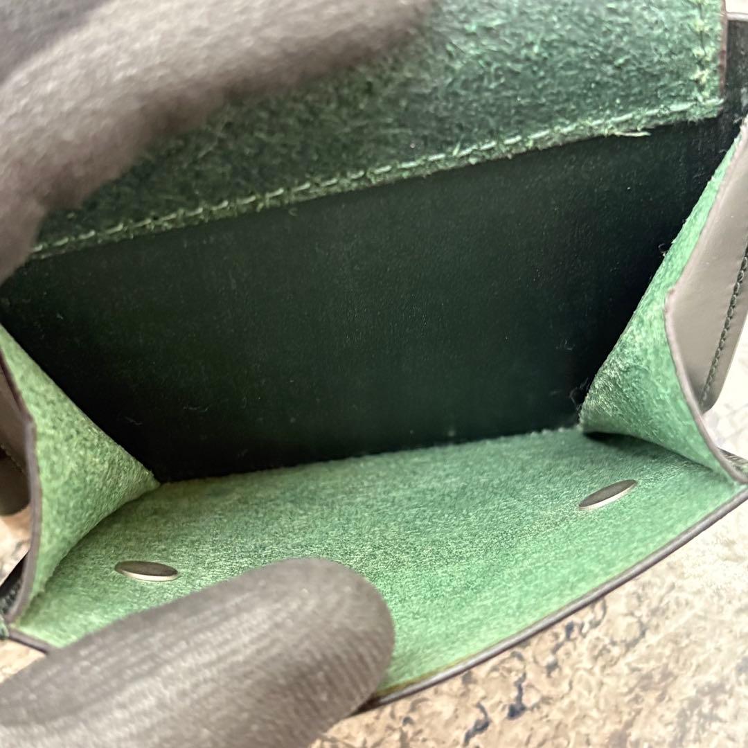 新品同様✨ SLOW マネークリップ ブライドルレザー ダークグリーン 箱あり