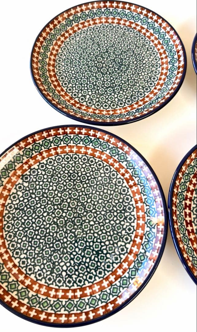 ポーリッシュポタリー 20cm皿 4枚セット