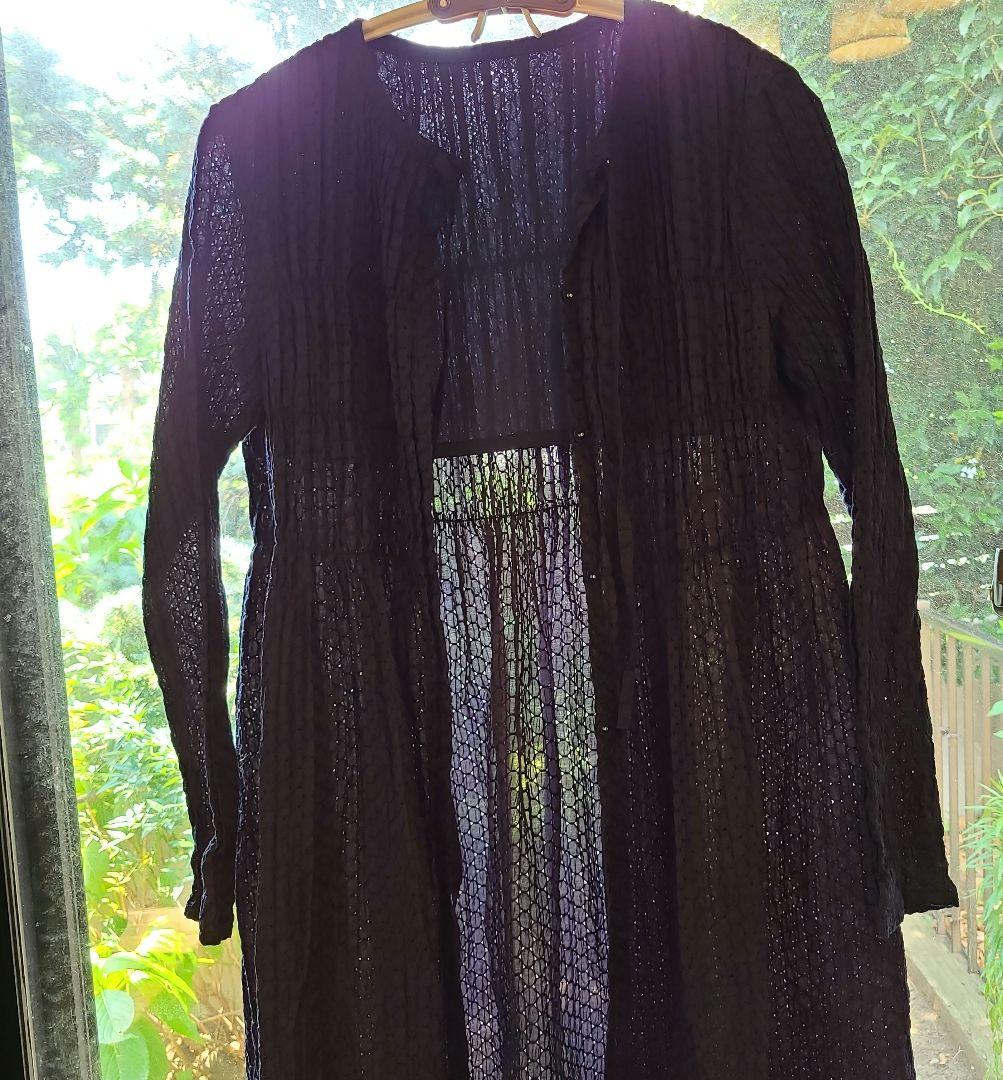 HaaT イッセイミヤケ 紺色前ボタンチュニック／ 羽織 サイズ３