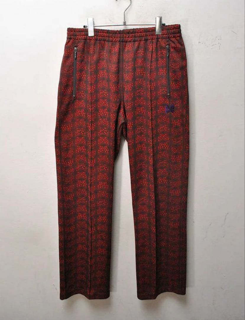 総柄　パピヨン　レッド　ストレート　needles トラックパンツ