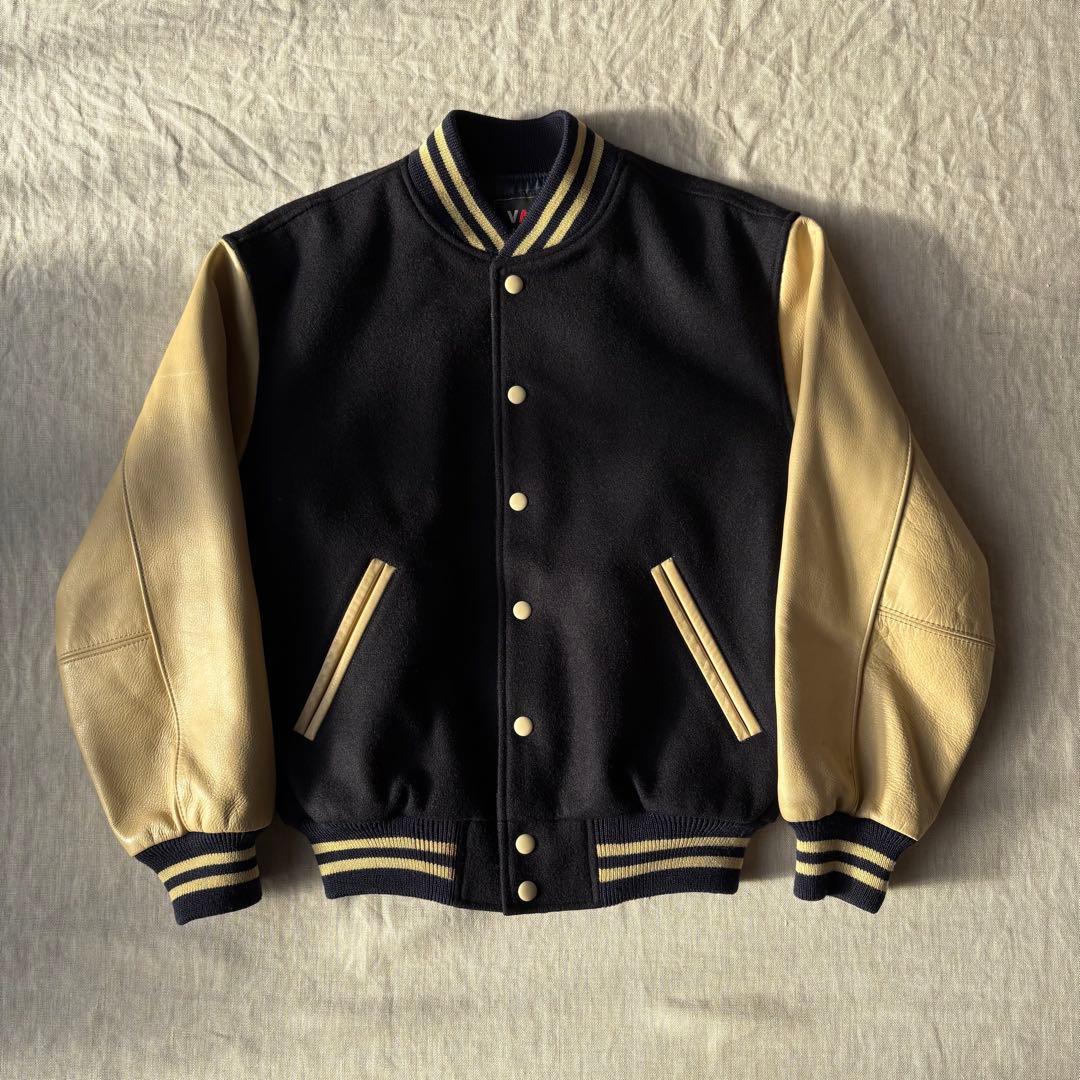 VAN JACKET ヴァンジャケット バックロゴ スタジャン ブラック M