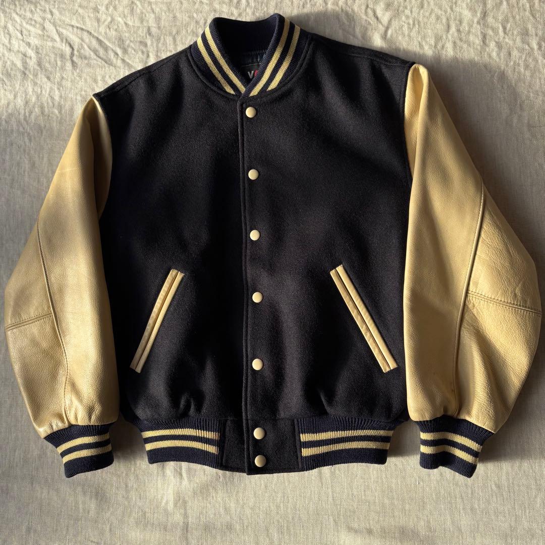 VAN JACKET ヴァンジャケット バックロゴ スタジャン ブラック M