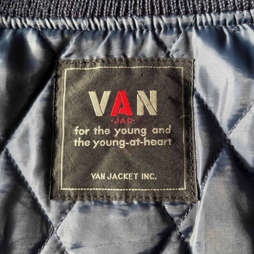 VAN JACKET ヴァンジャケット バックロゴ スタジャン ブラック M