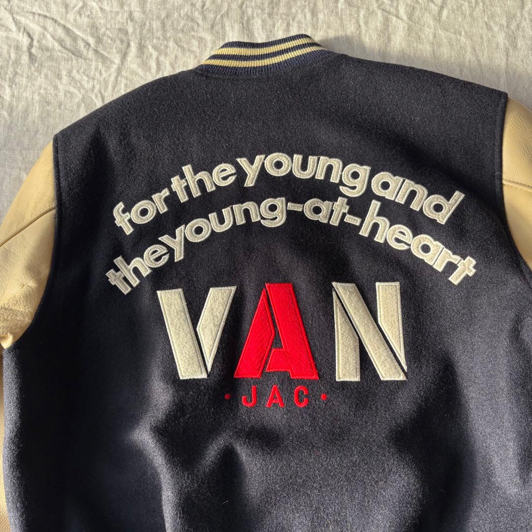 VAN JACKET ヴァンジャケット バックロゴ スタジャン ブラック M