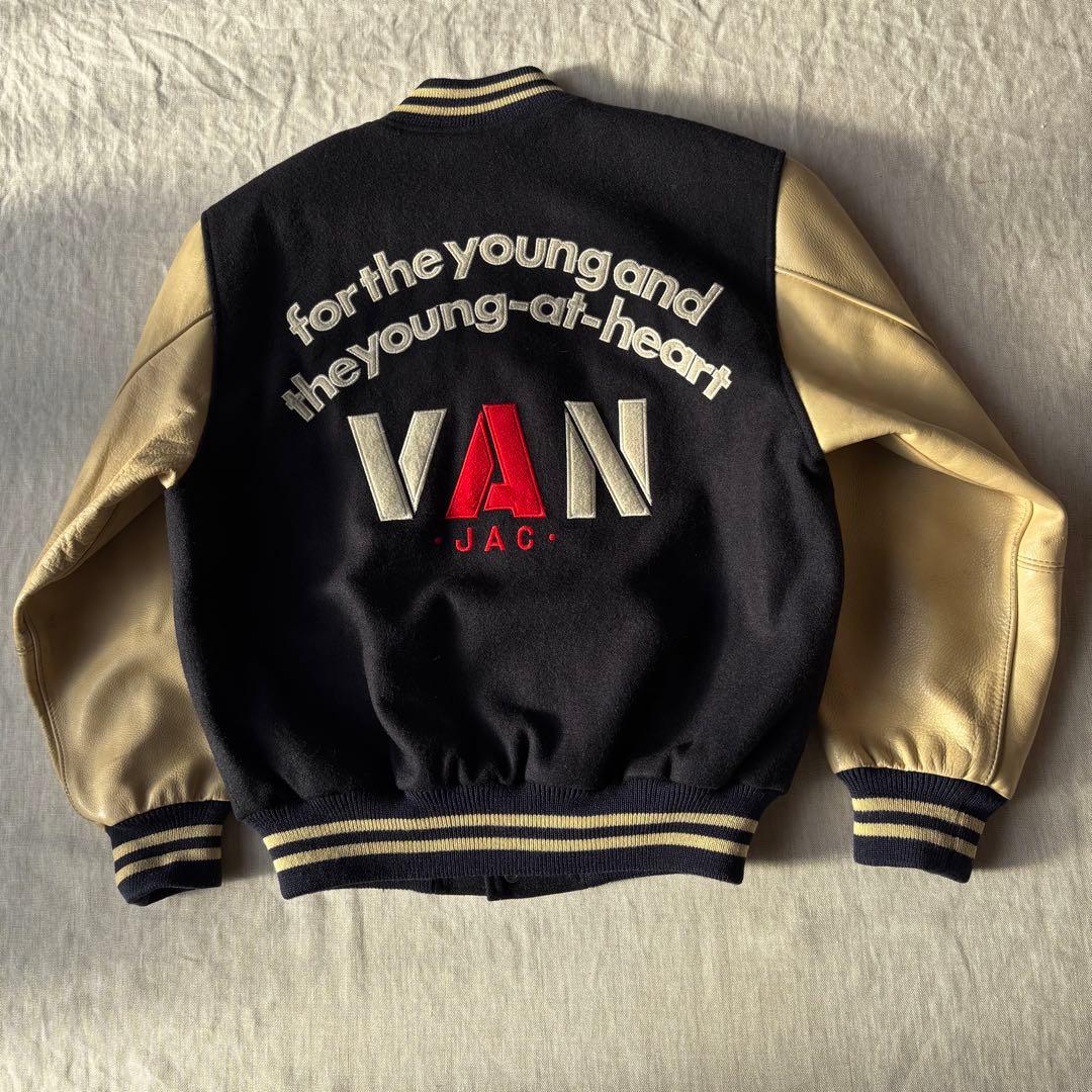 VAN JACKET ヴァンジャケット バックロゴ スタジャン ブラック M