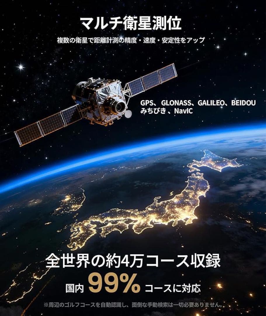 SILLAID GW20 ゴルフウォッチ 1.43インチ大画面 タッチパネル