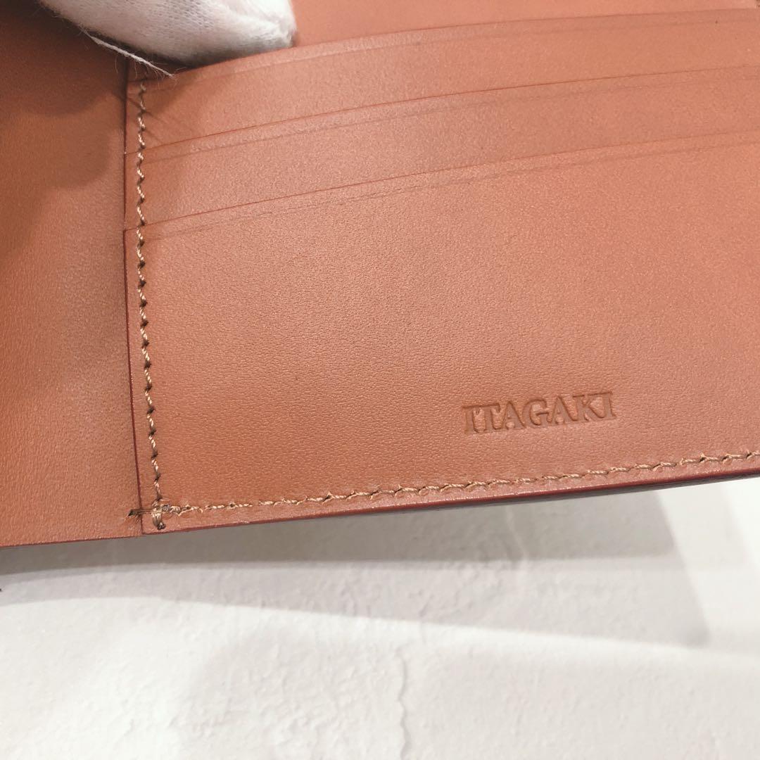 ☆美品☆ ITAGAKI 二つ折り財布 キャメル レザー シンプル メンズ