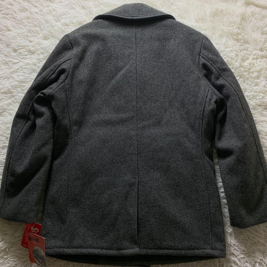 未使用/タグ付■SCHOTT ピーコート ダークグレー 38