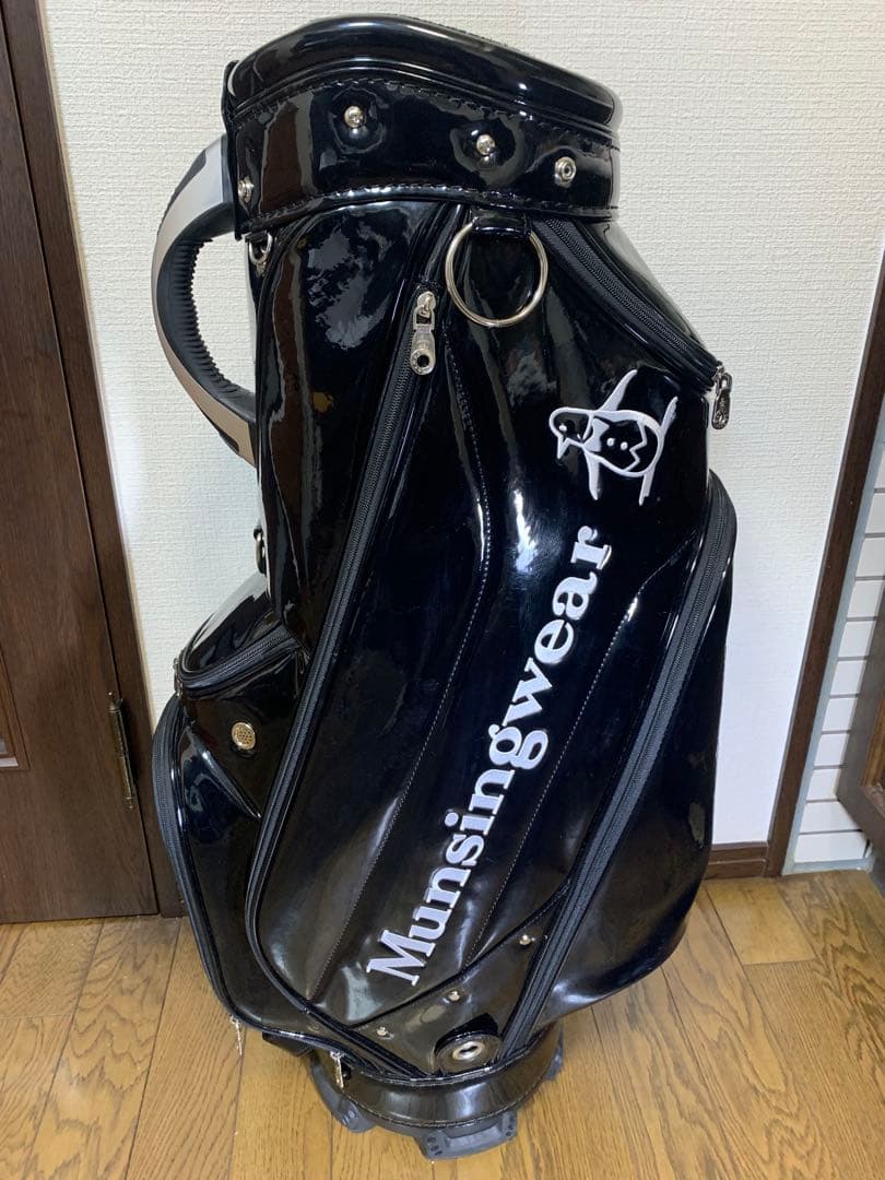 Munsingwear 黒 キャディバッグ　ゴルフバッグ　美品