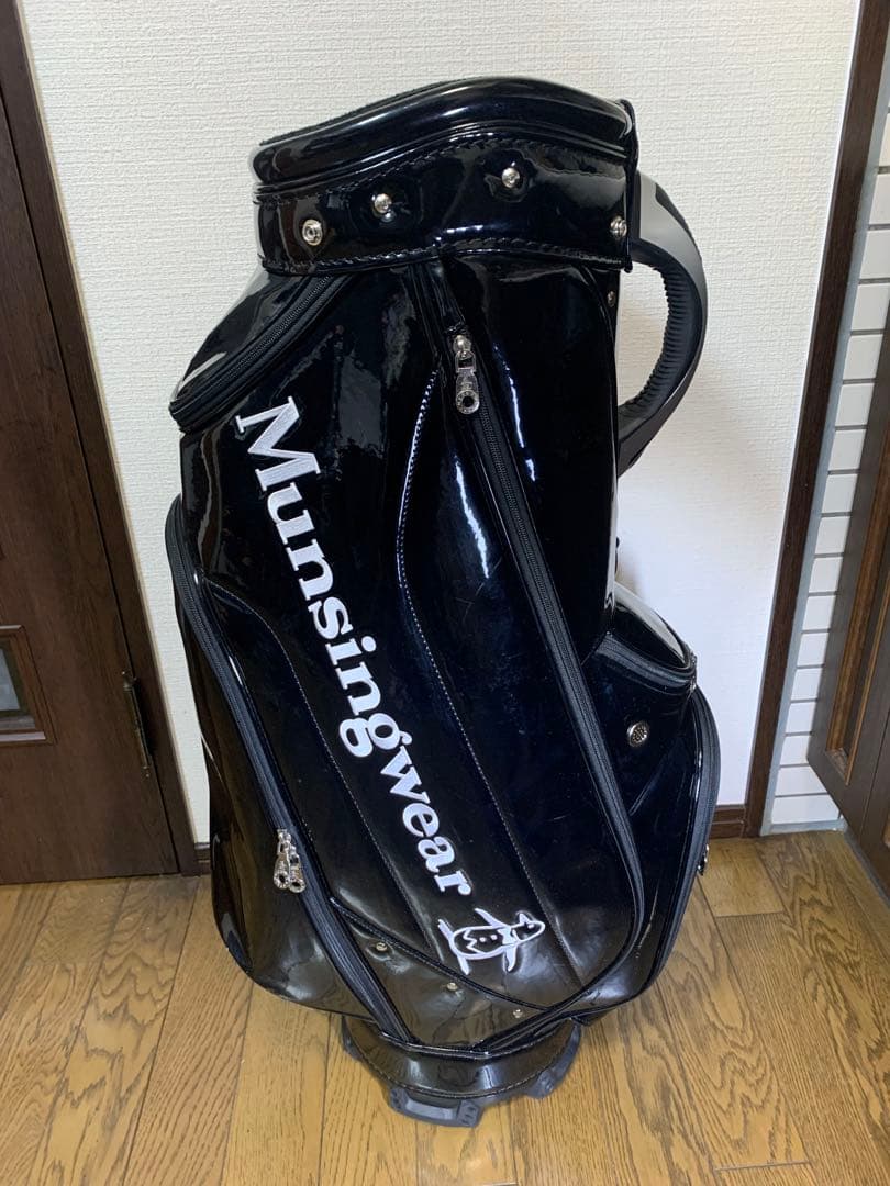 Munsingwear 黒 キャディバッグ　ゴルフバッグ　美品