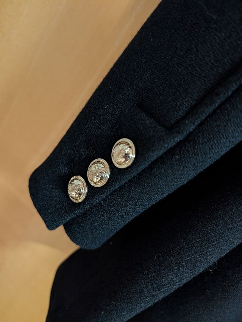 ZARA 新品 ウールダブルブレストコートゴールドボタン L